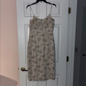 Windsor Cream Slip Dress with Dusty Rose Floral Print